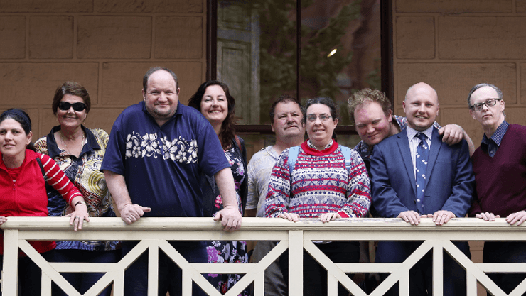 CID advocates and members outside the NSW parliament