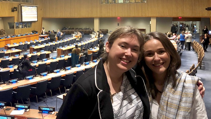 Alanna and Courtney at the opening of Civil Society Forum