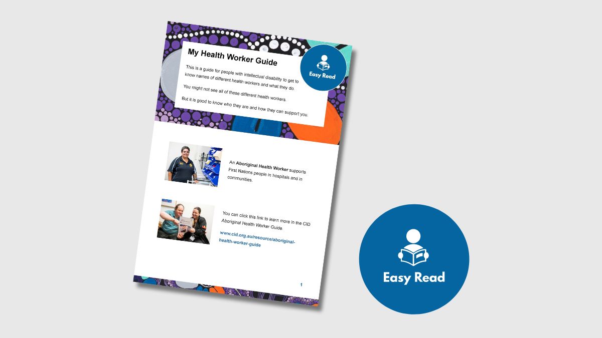 My Health Worker Guide - Council for Intellectual Disability