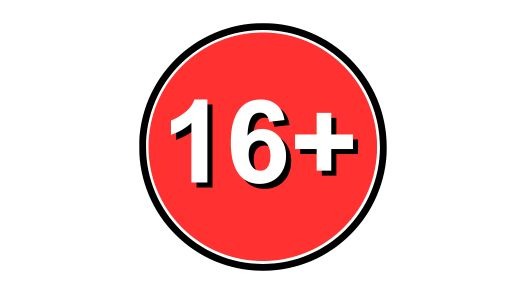 A red circle that says 16 plus.