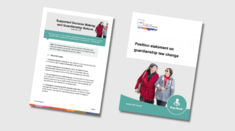 Thumbnails for the Supported Decision Making and Guardianship Reform position statement.